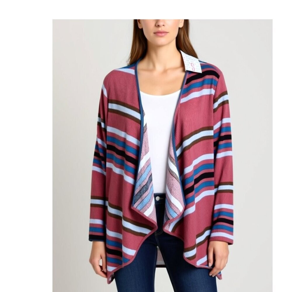 NWT Lularoe Size small Nanette Sweater overlay cardigan Multicolored stripes